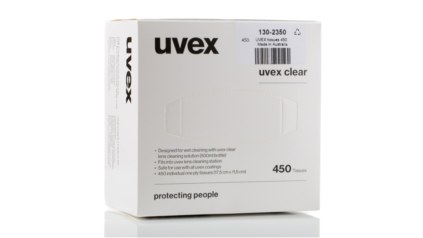 Salviette detergenti per lenti uvex, conf da 450 salviette