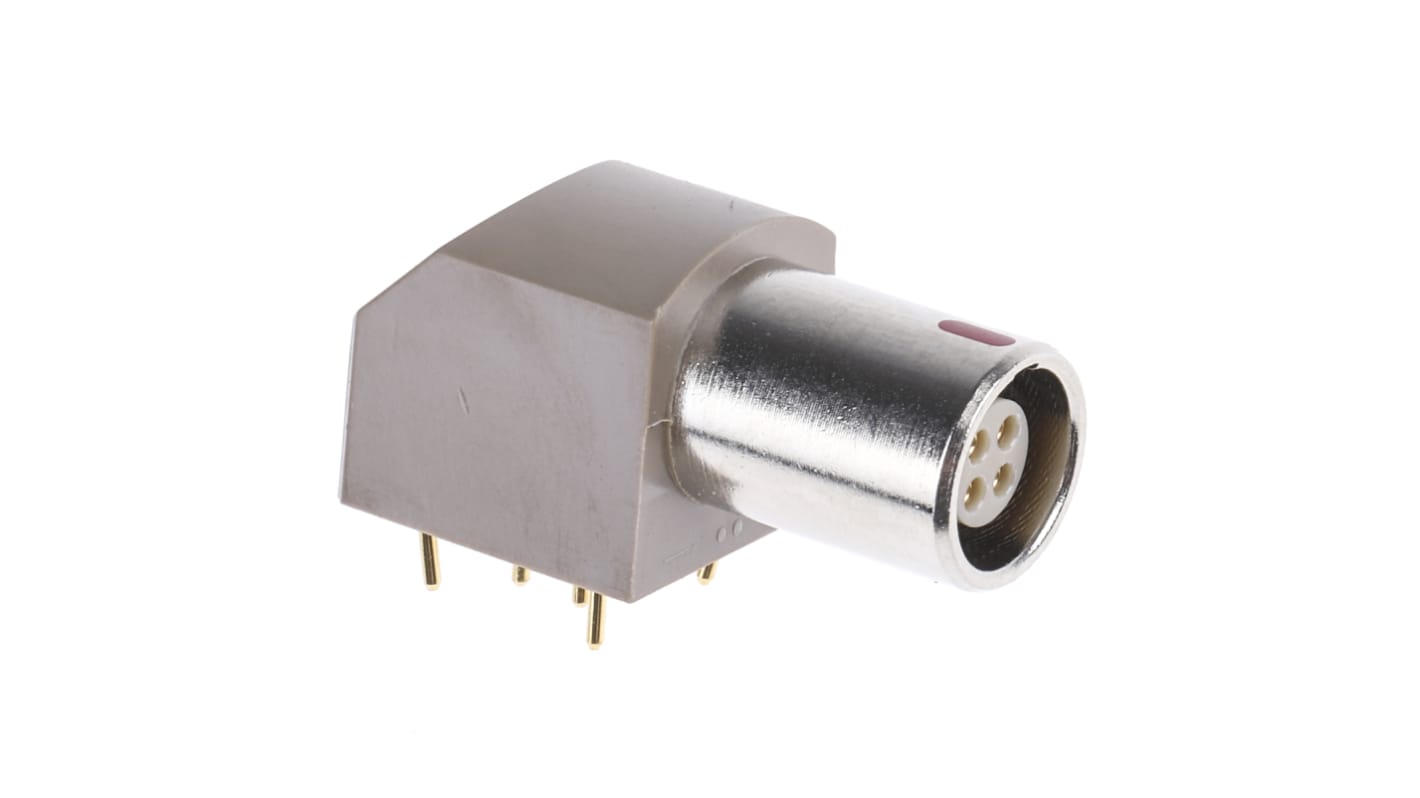 Lemo Circular Connector, 4 Contacts, Panel Mount, Socket, Female, IP50, 0B Series