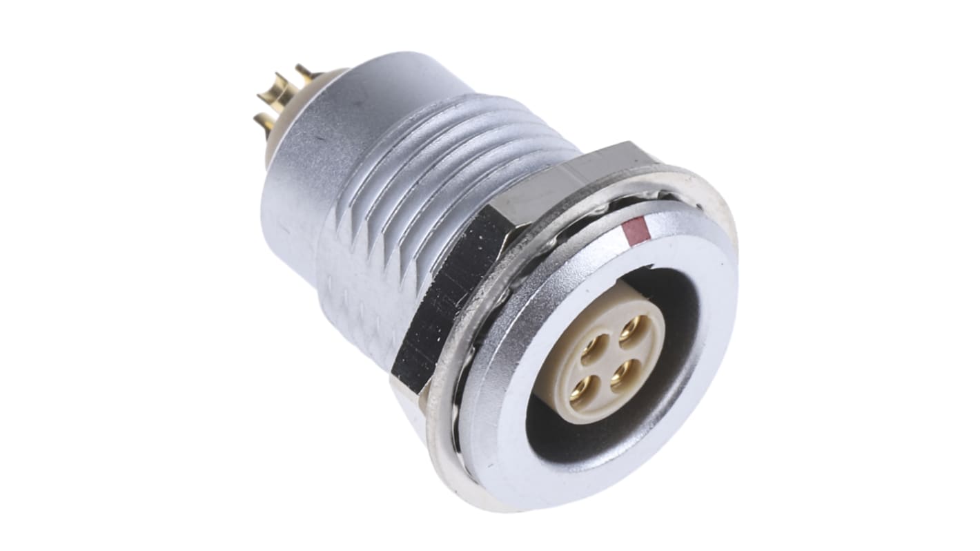 Connettore circolare LEMO, femmina, serie 1B, 4 poli, Montaggio a pannello