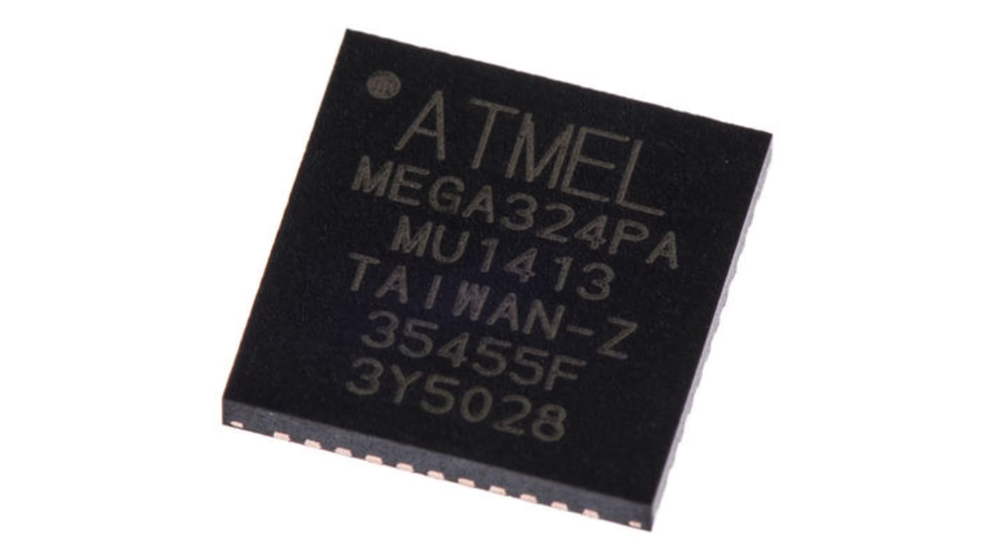 Microchip ATmega单片机, AVR内核, 44针, VQFN, 最大20MHz, 32 kB 闪存, 2 kB RAM