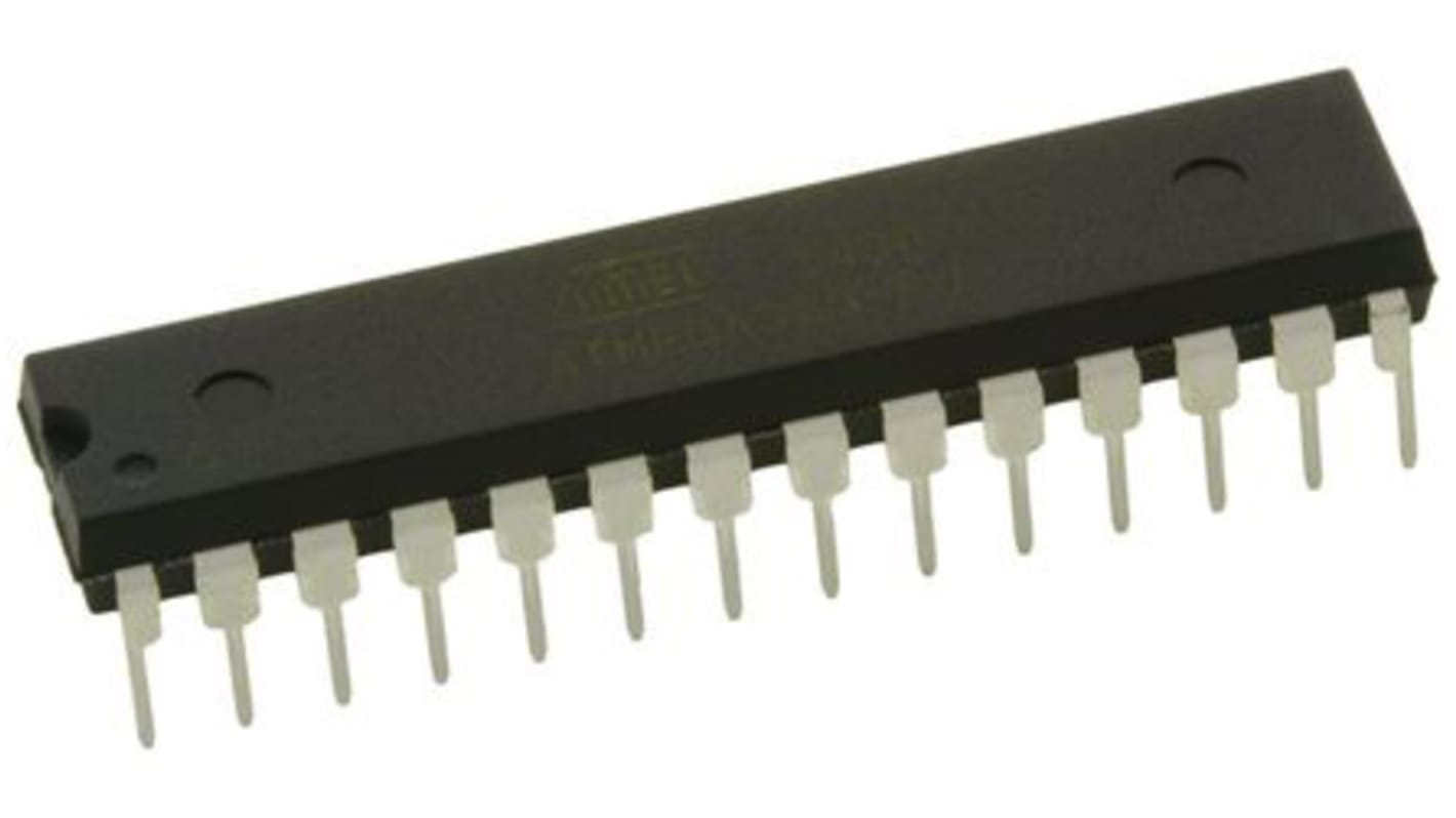Microchip ATmega单片机, AVR内核, 28针, PDIP, 最大20MHz, 32 kB 闪存, 2 kB RAM