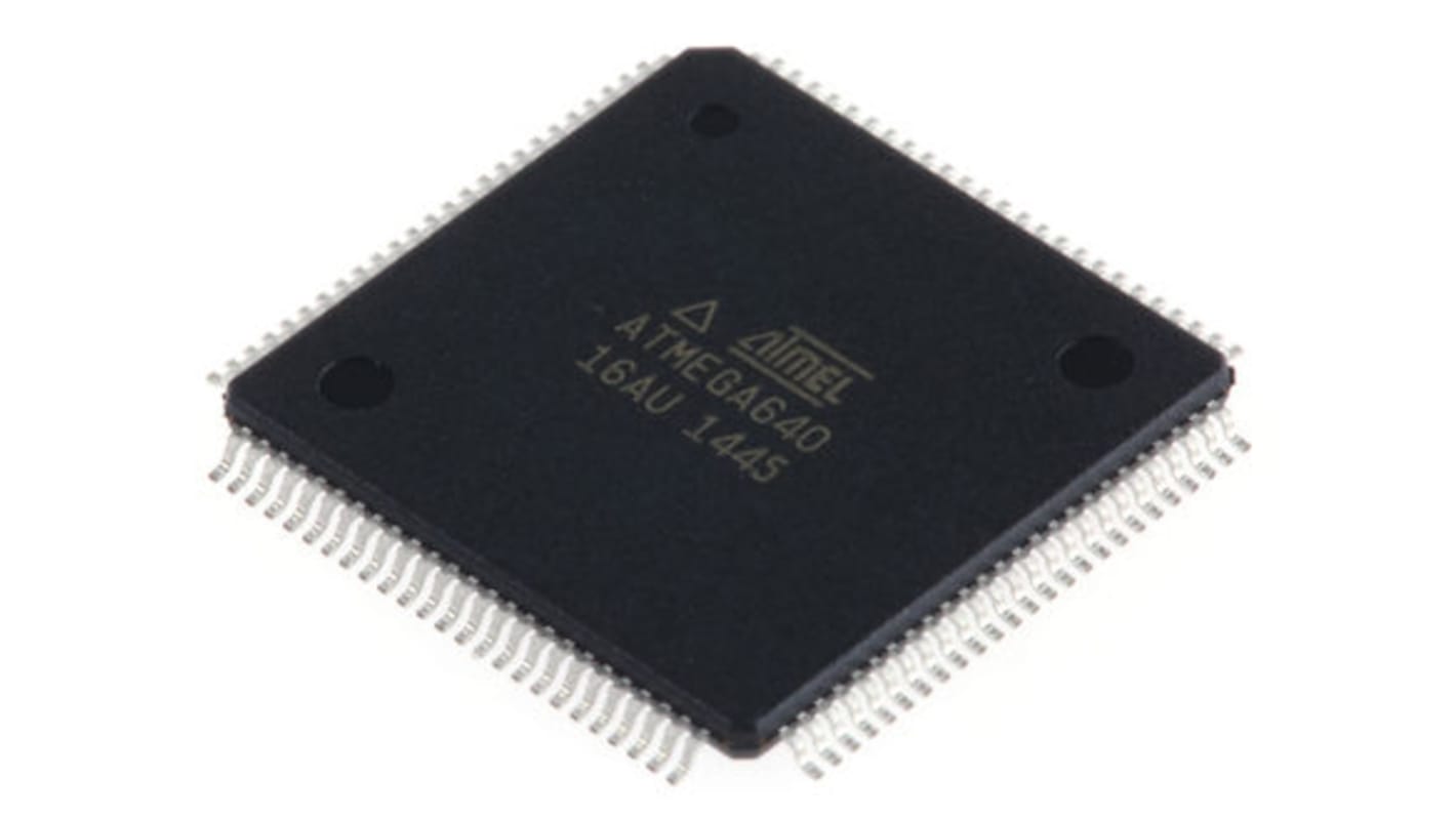 Microcontrollore Microchip, AVR, TQFP, ATmega, 100 Pin, Montaggio superficiale, 8bit, 16MHz