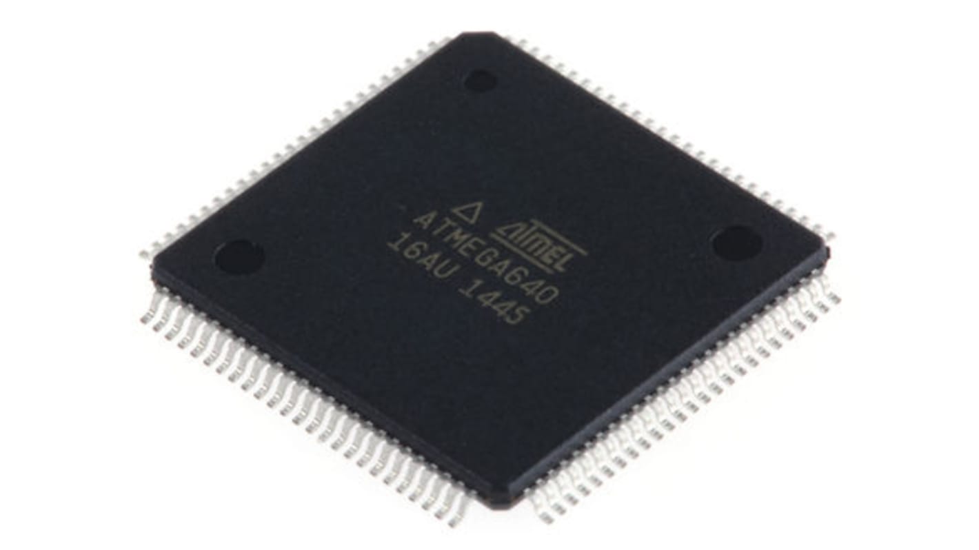 Microchip, 8bit AVR, ATmega Microcontroller, 16MHz, 64 kB Flash, 100-Pin TQFP