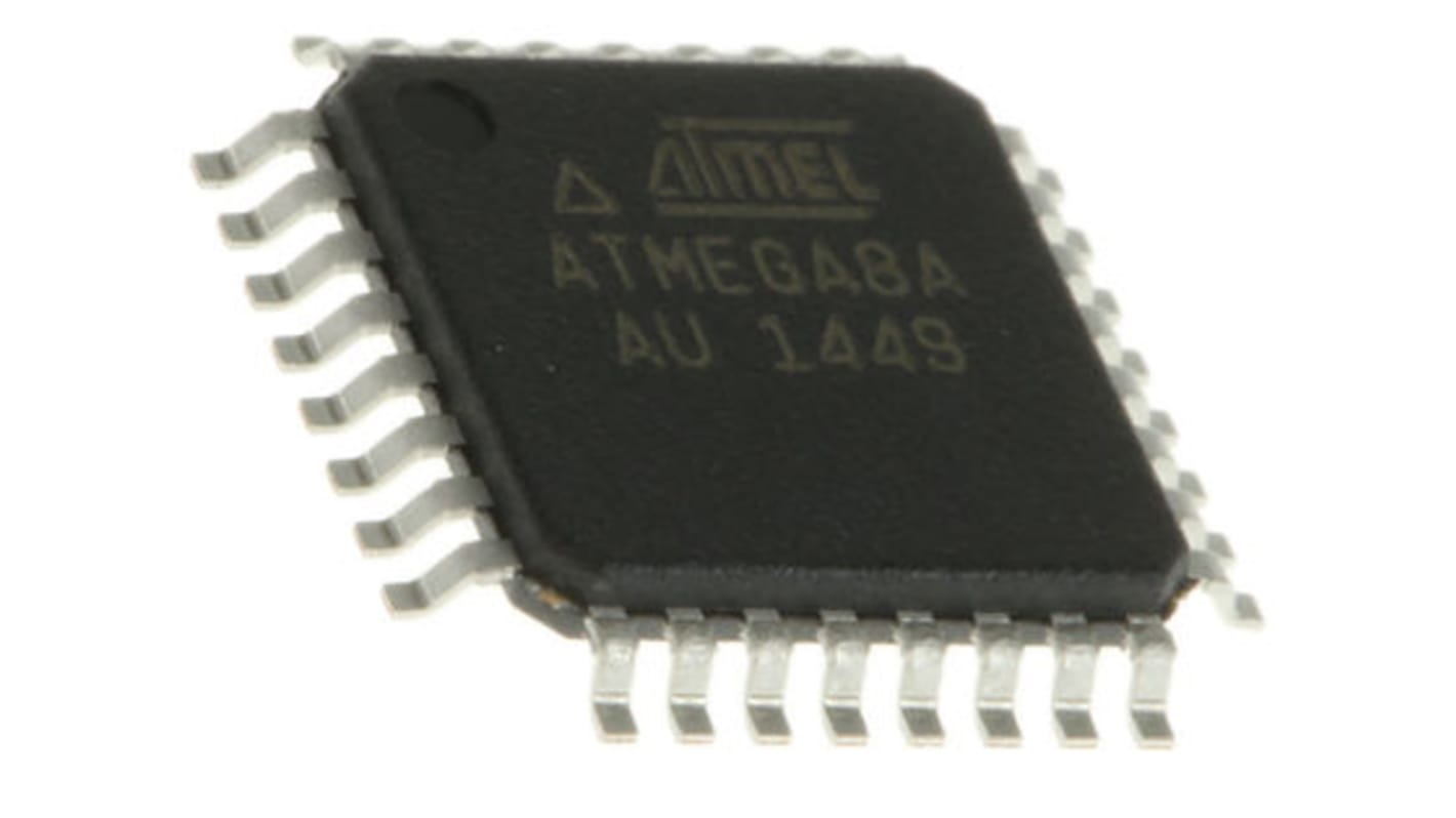 Microchip ATmega单片机, AVR内核, 32针, TQFP, 最大16MHz, 8 kB 闪存, 1 kB RAM