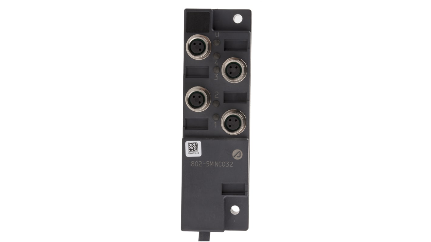 Alpha Wire Alpha Connect Series Sensor Box, M8, 5m cable, 3 way, 4 port
