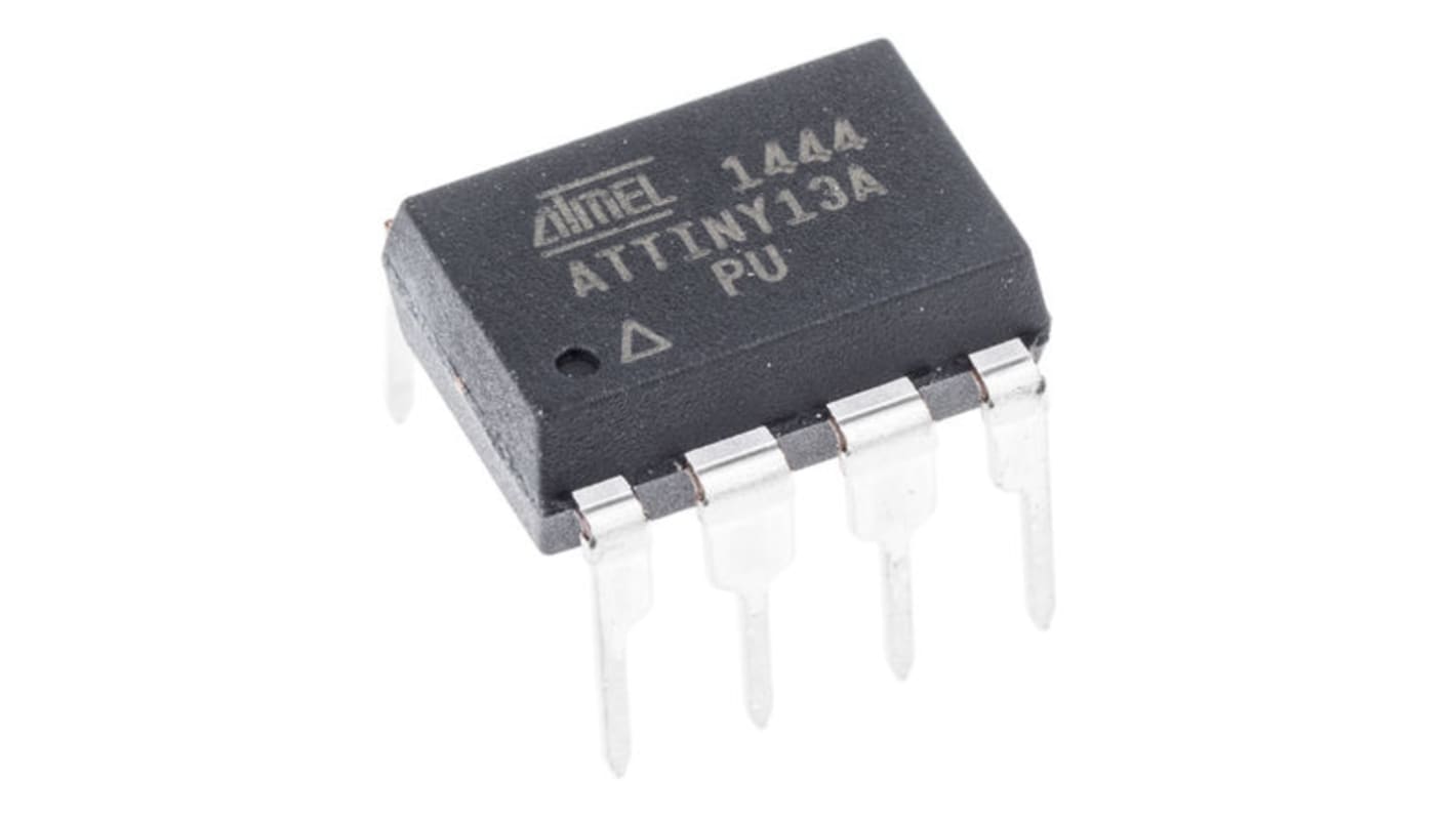 Microchip ATtiny13系列单片机, AVR内核, 8针, PDIP封装, 0CAN通道