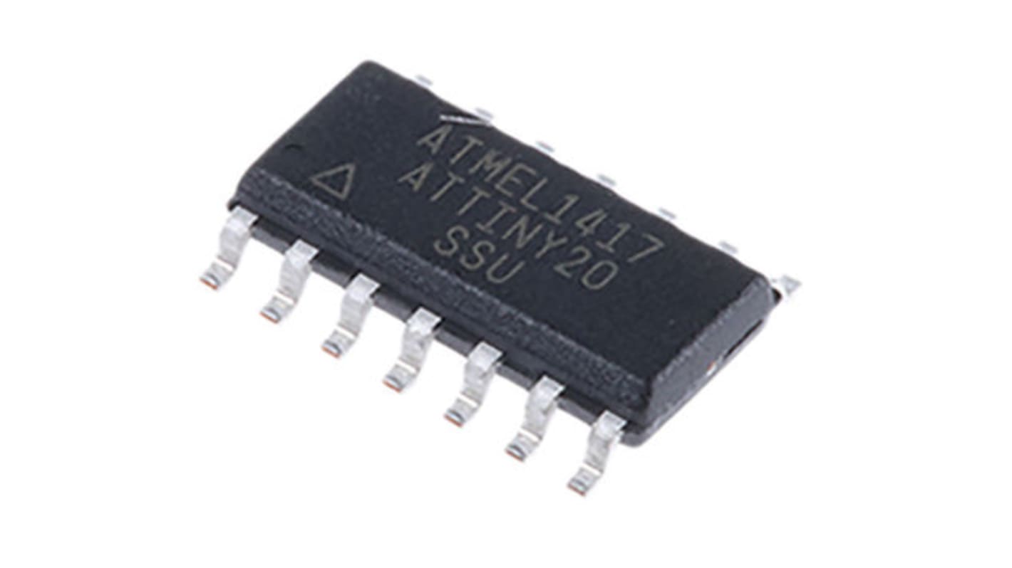 Microchip ATtiny マイコン, 12MHz, 2 kB, フラッシュ, 14-Pin SOIC