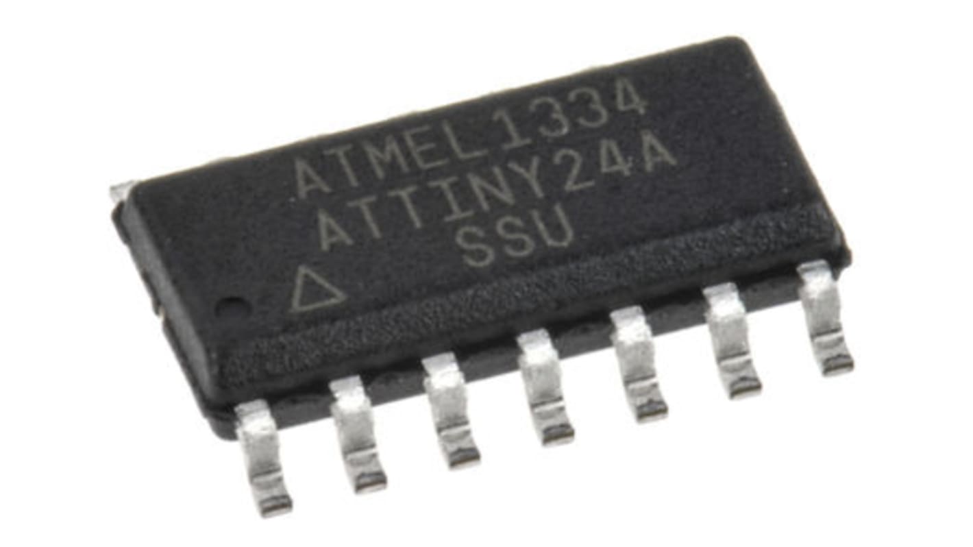Microchip ATTINY24A-SSU, 8bit AVR Microcontroller, ATtiny24A, 20MHz, 2 kB Flash, 14-Pin SOIC