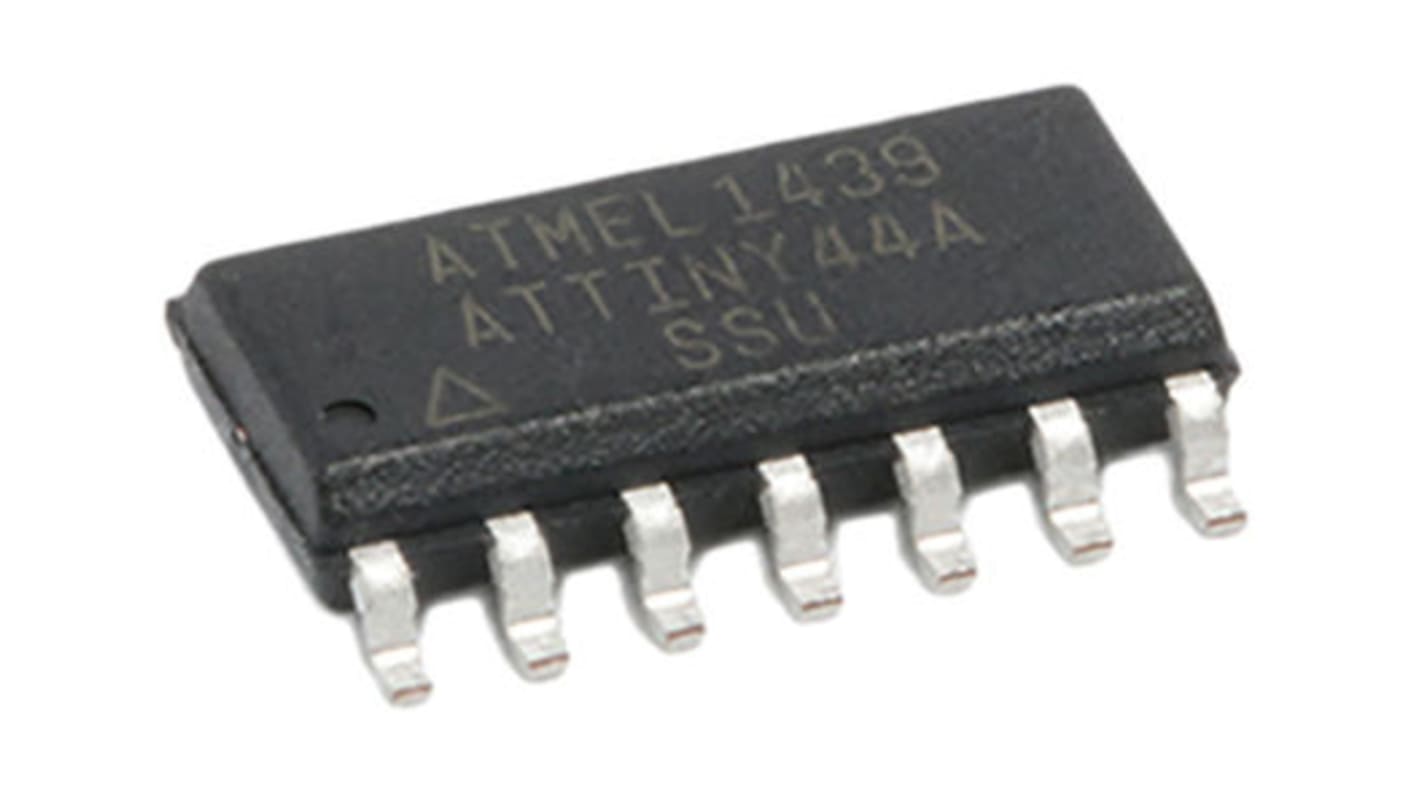 Microchip ATTINY44A-SSU, 8bit AVR Microcontroller, ATtiny44, 20MHz, 4 kB Flash, 14-Pin SOIC