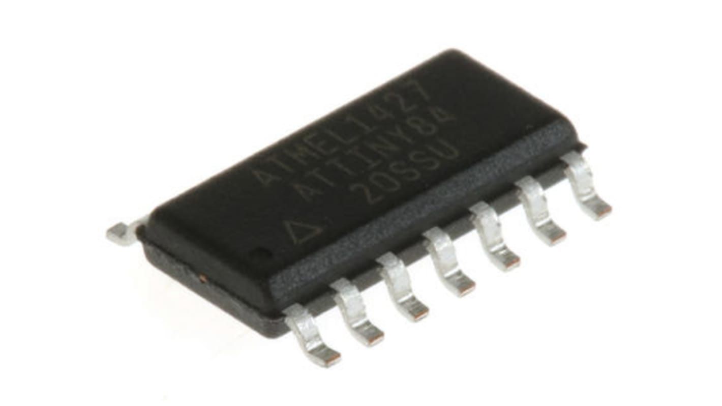 Microchip ATTINY84-20SSU, 8bit AVR Microcontroller, ATtiny84, 20MHz, 8 kB Flash, 14-Pin SOIC