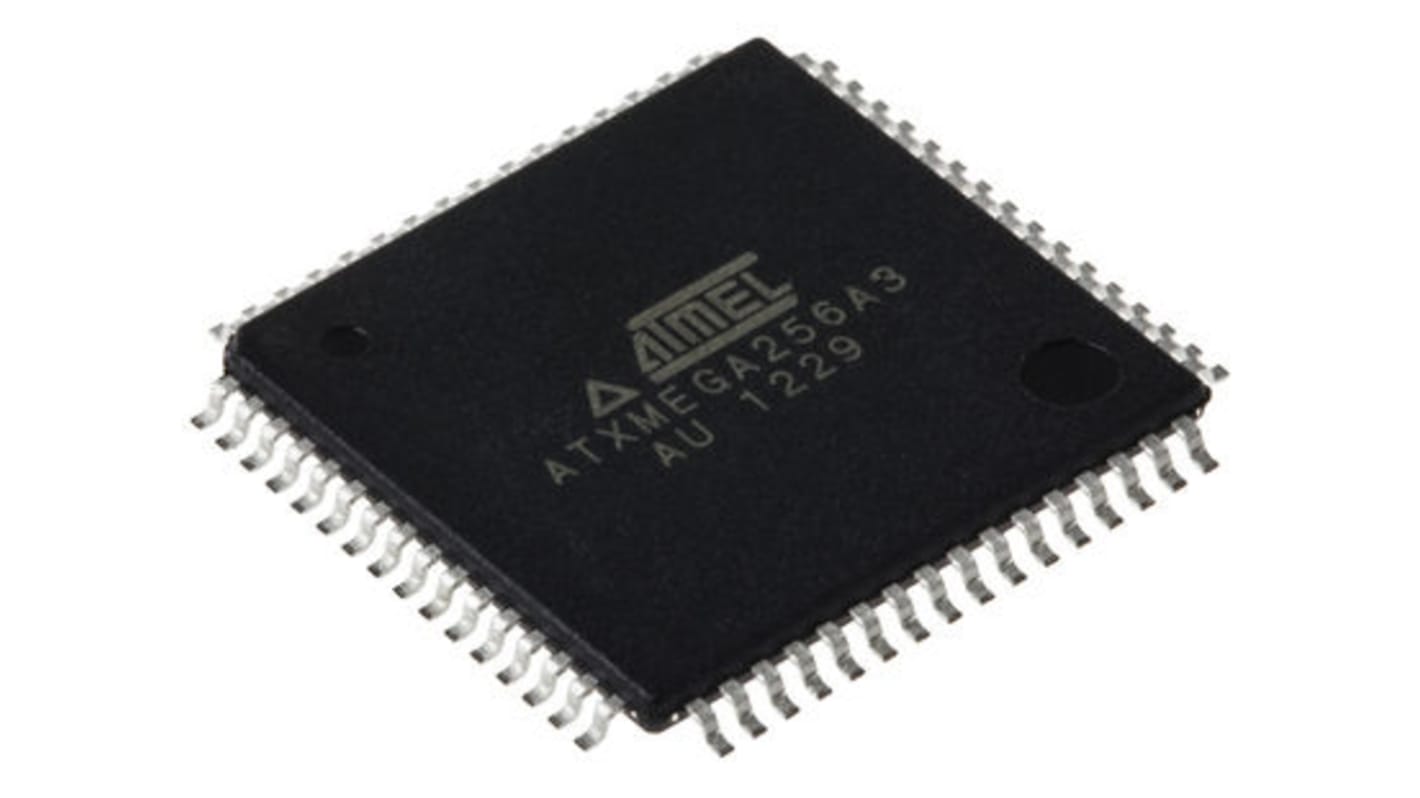 Microchip ATXMEGA256A3-AU, 8bit AVR Microcontroller, AVR XMEGA A3, 32MHz, 256 + 8 kB Flash, 64-Pin TQFP