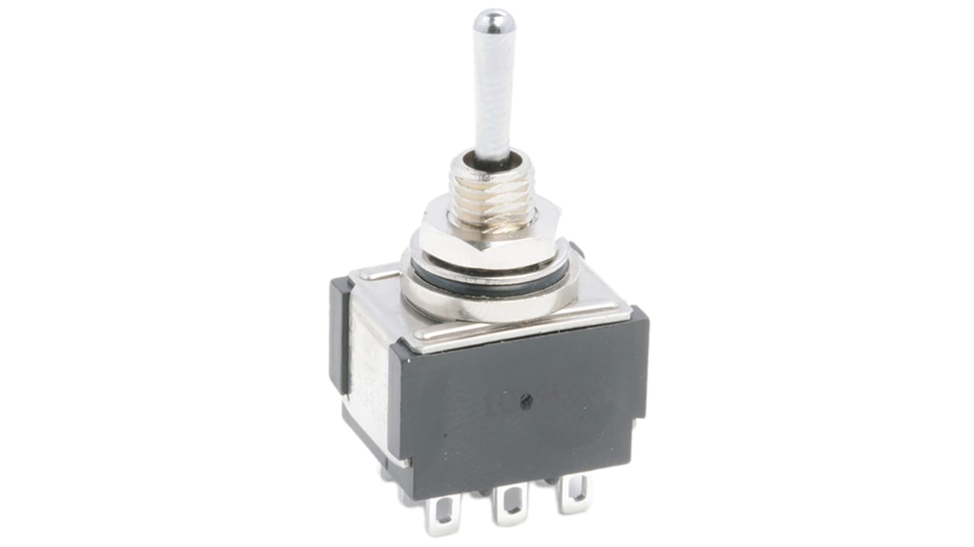 KNITTER-SWITCH Toggle Switch, Panel Mount, On-Off-On, 3PDT, Solder Terminal, 30 V dc, 125V ac