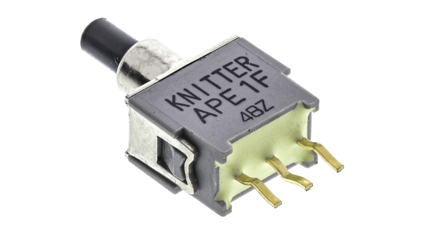 KNITTER-SWITCH Push Button Switch, Momentary, PCB, 6.2mm Cutout, SPDT, 48V ac/dc