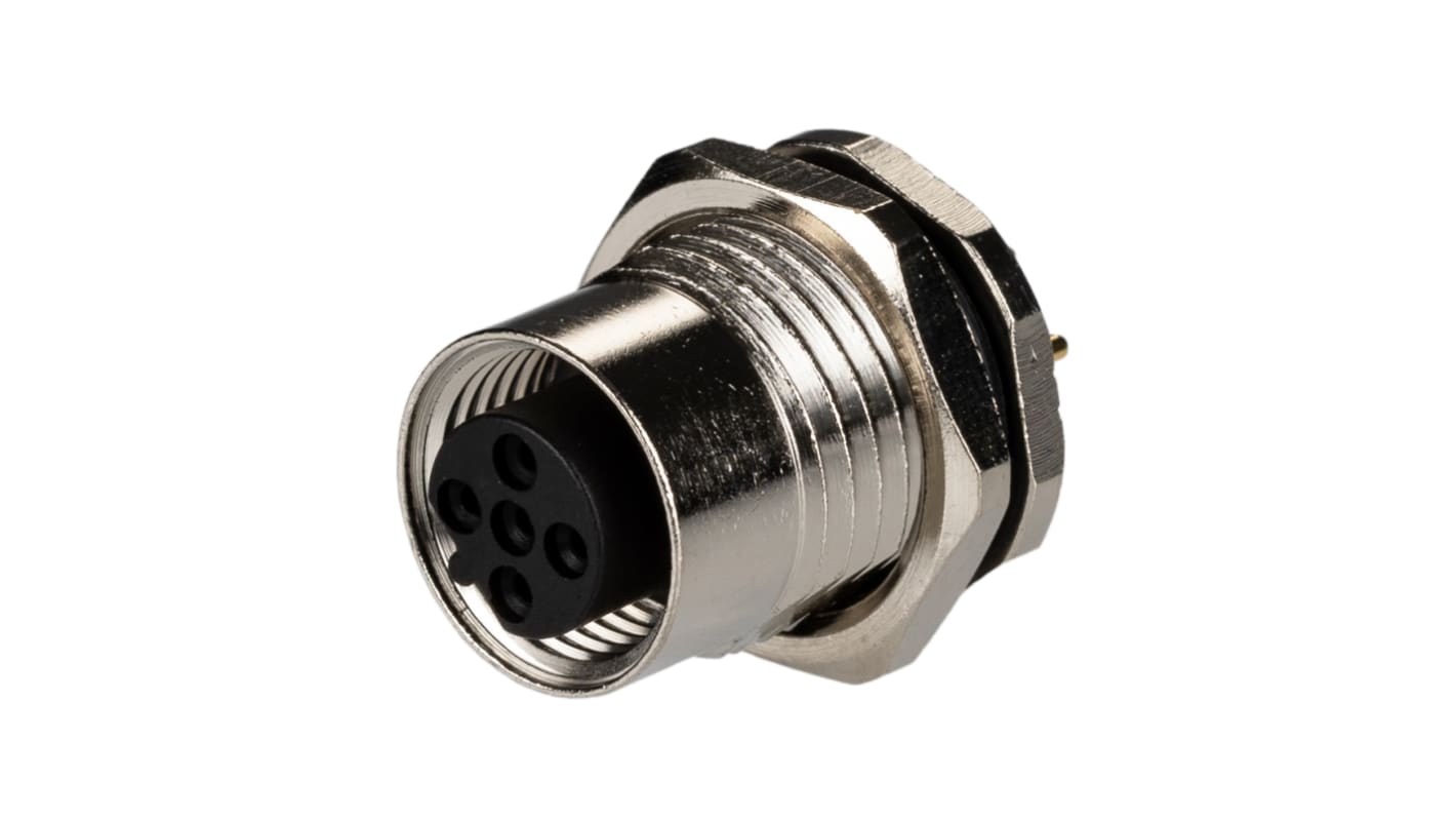 TE Connectivity Circular Connector, 5 Contacts, Rear Mount, M12 Connector, Plug, Female, IP67