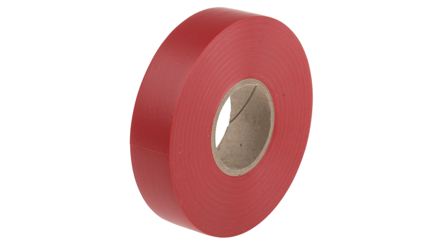 RS PRO PVC电工胶带, 红色, 19mm宽 x 33m长 x 0.13mm厚, 最高+70°C, 235308