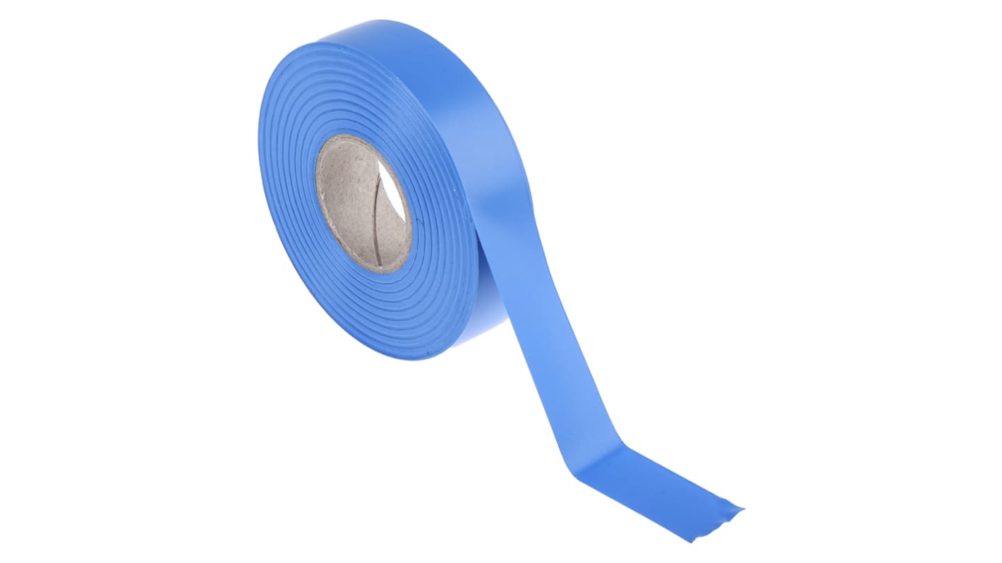 RS PRO PVC电工胶带, 蓝色, 19mm宽 x 33m长 x 0.13mm厚, 最高+70°C, 235902