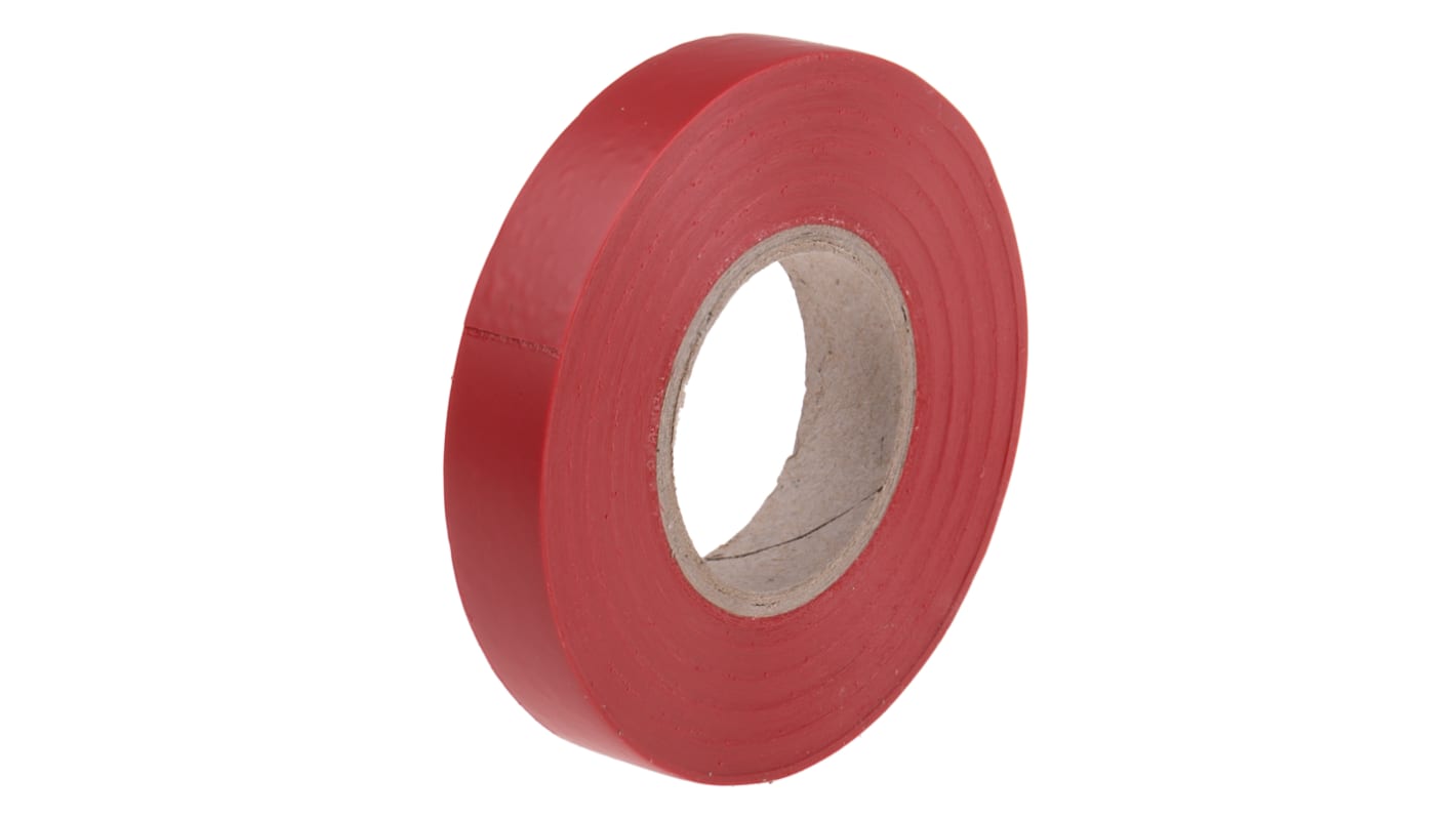 RS PRO PVC电工胶带, 红色, 12mm宽 x 20m长 x 0.13mm厚, 最高+70°C, 236206