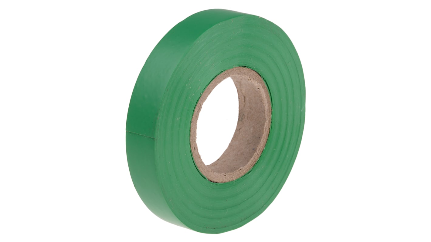 RS PRO PVC电工胶带, 绿色, 12mm宽 x 20m长 x 0.13mm厚, 最高+70°C, 236305