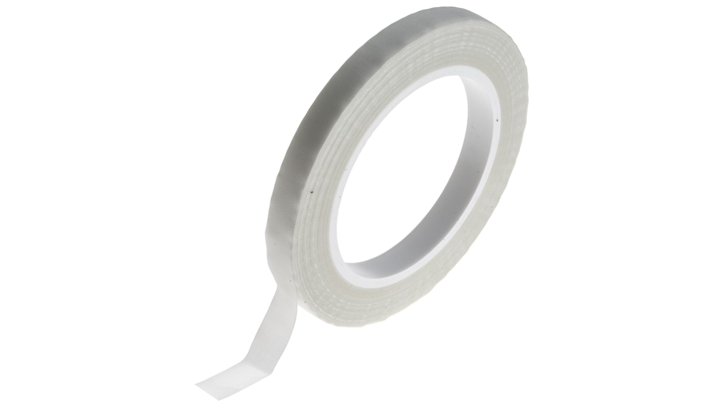 RS PRO White Glass Cloth Electrical Tape, 12mm x 33m