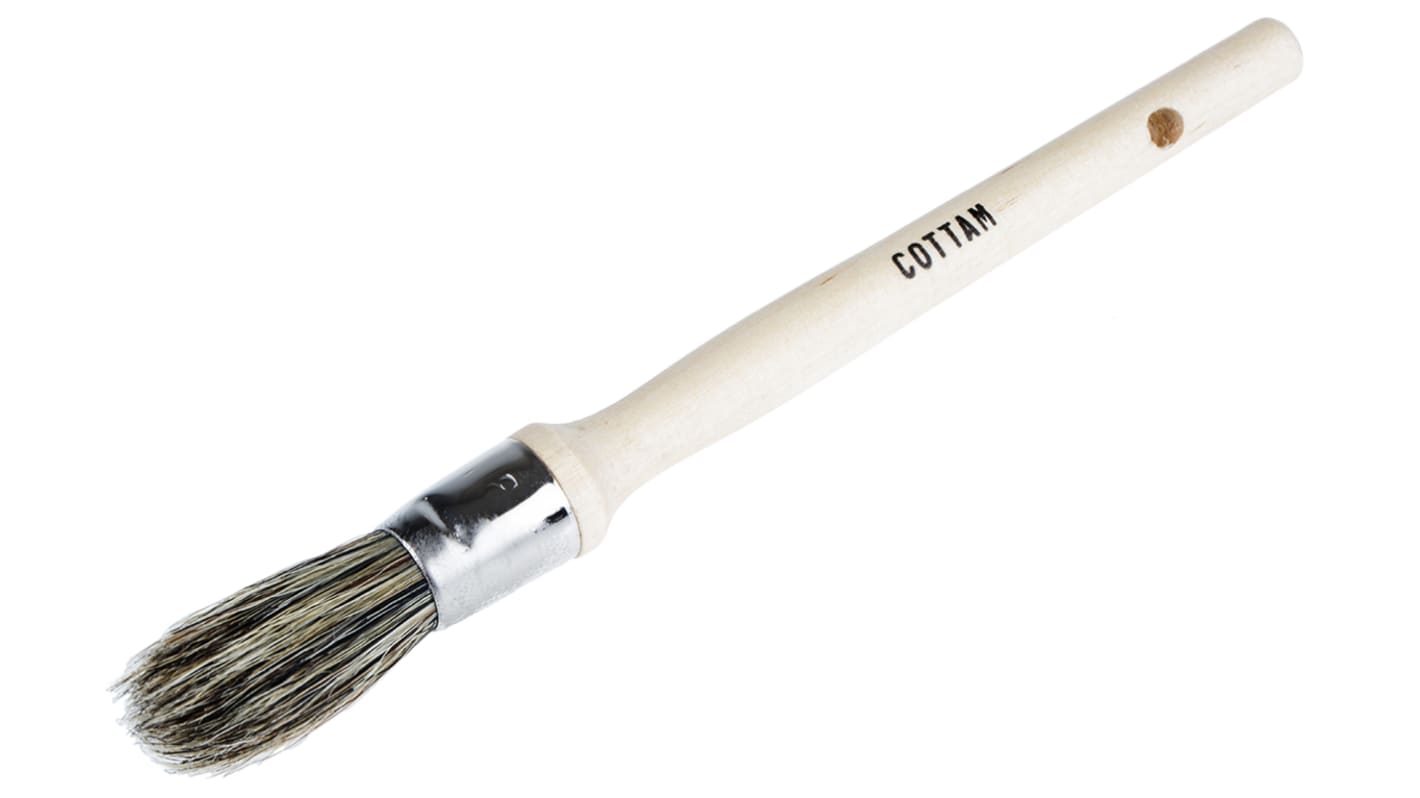 Cottam Thin 12mm Paint Brush with Round Bristles