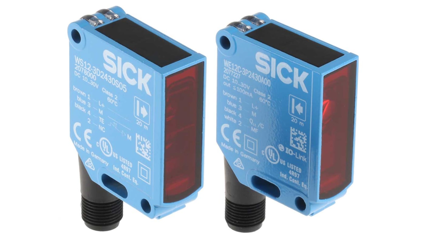 Rs-Online Sensore fotoelettrico Rettangolare SICK a fascio diretto rilevamento 0 → 20 m uscita PNP