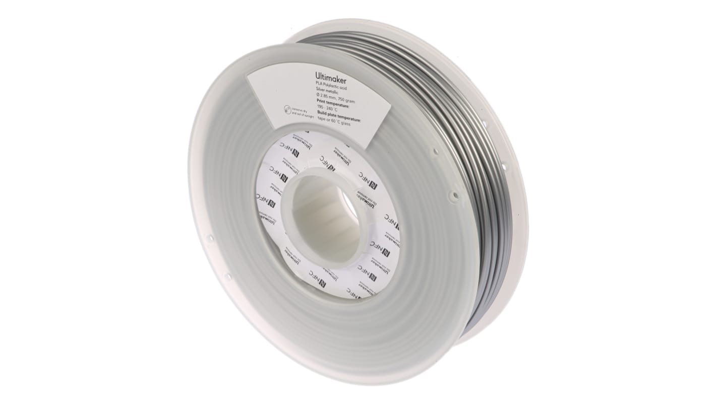 Ultimaker 2.85mm Sølv PLA 3D printerfilament, 750g