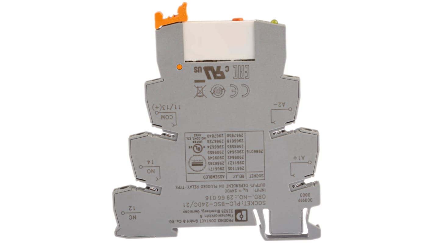 Relé modular Phoenix Contact PLC-RSC- 24DC/21/MS, SPDT, 24V dc, para carril DIN