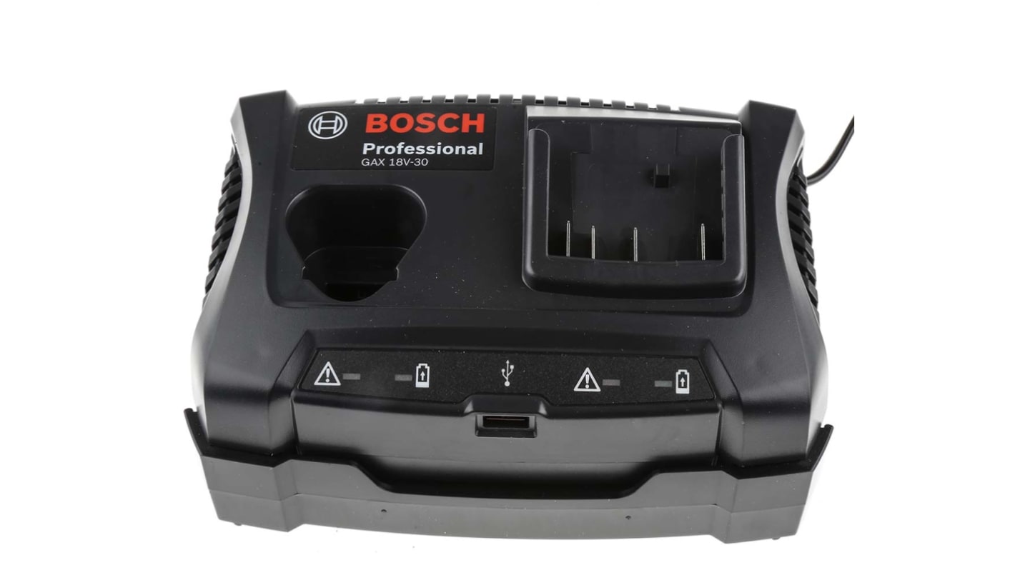 Bosch GAX 18V-30 Battery Pack Charger, 12 V, 18 V for use with Bosch Cordless Power Tools, UK Plug