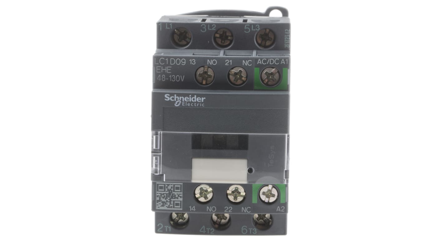 Contattore Schneider Electric, serie LC1D, 3 poli, 3 NO, 9 A, 4 kW, bobina 110 V c.a./c.c.