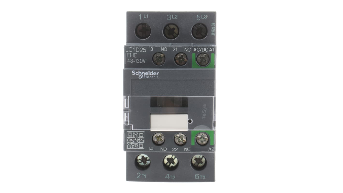 Contattore Schneider Electric, serie LC1D, 3 poli, 3 NO, 25 A, 11 kW, bobina 110 V c.a./c.c.