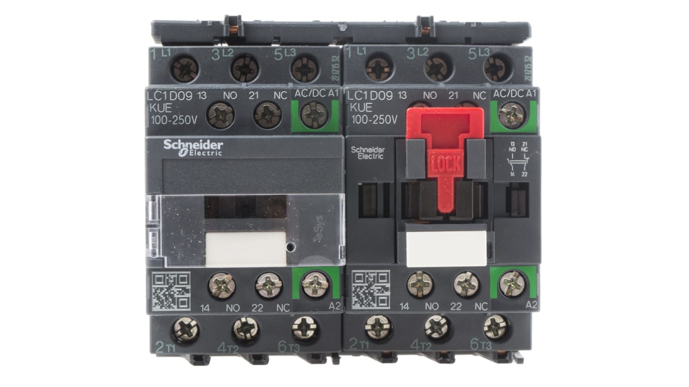 Contacteur inverseur Schneider Electric série LC2D, 3 pôles , 3NO, 9 A, 230 V c.a., 5,5 kW