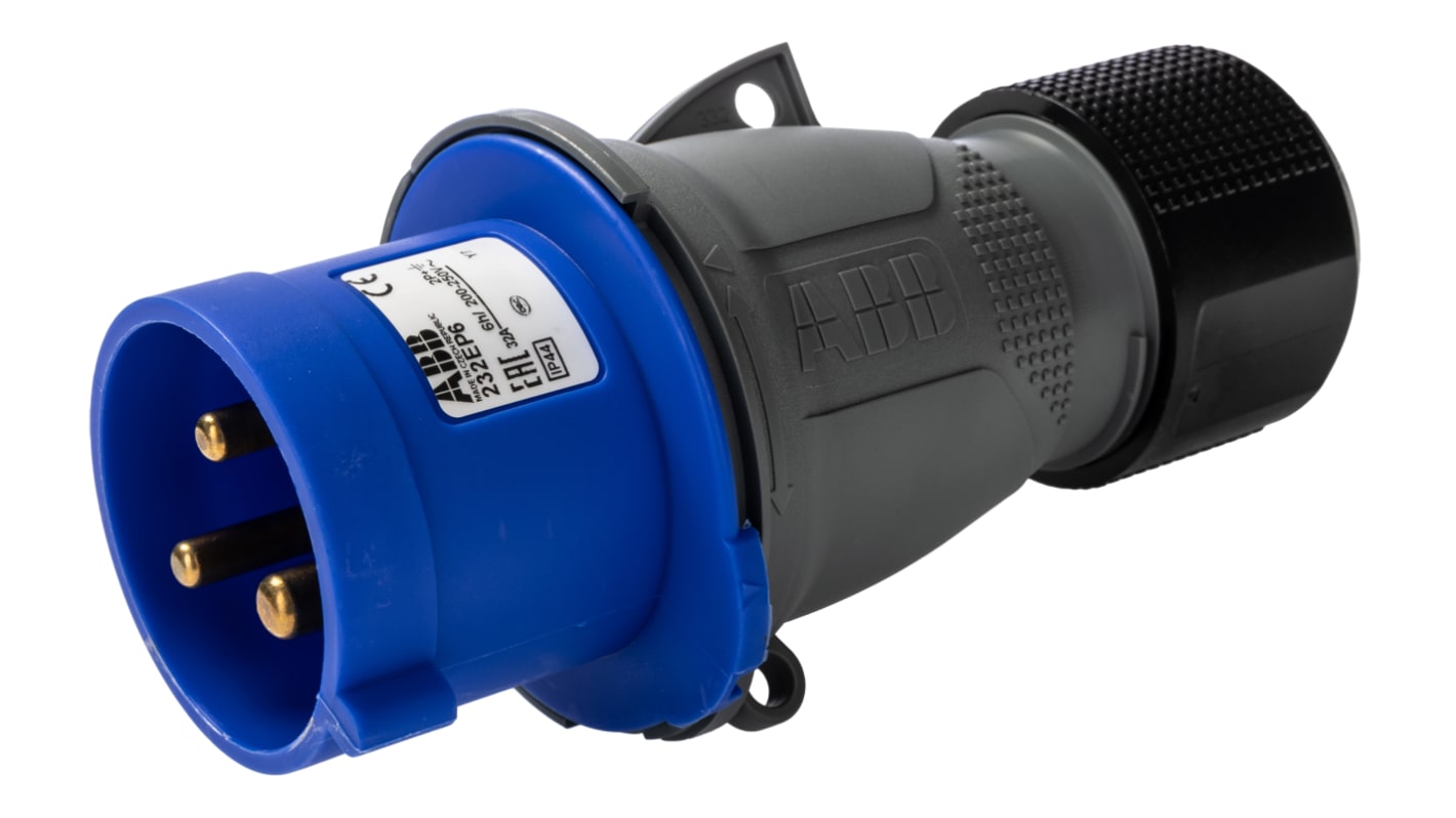Connettore di alimentazione industriale Amphenol Industrial Easy & Safe Maschio, 2P + E, 32A, Montaggio su cavo