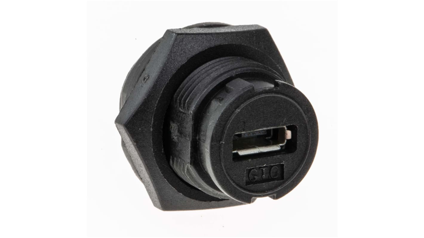 RS PRO Straight, Panel Mount, Socket to Socket Type Micro AB to Micro AB IP67 USB Connector