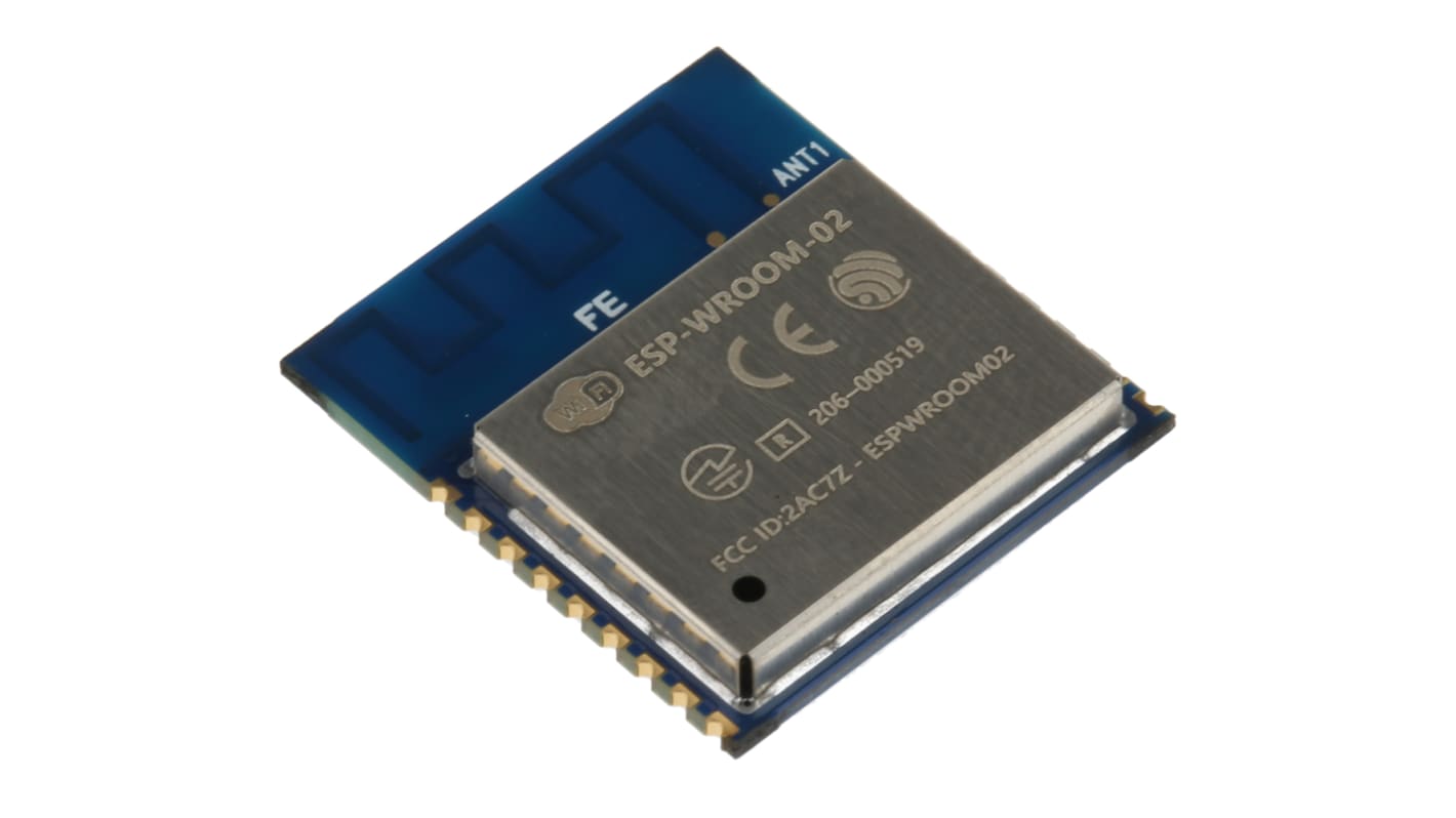 Espressif ESP-WROOM-02 2.5 to 3.6V WiFi Module, 802.11b, 802.11g, 802.11n GPIO, HSPI, I2C, I2S, IR, PWM, UART