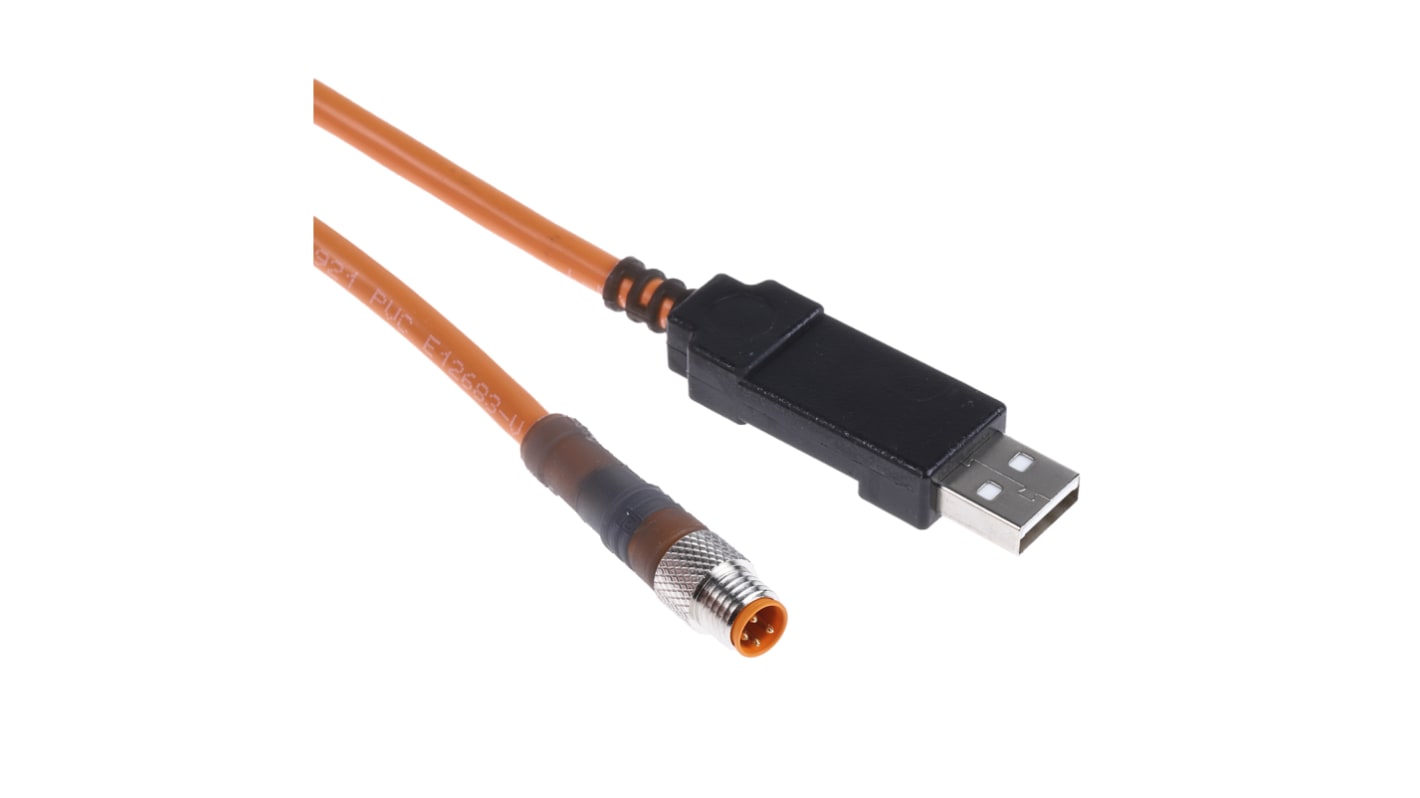 Sick Straight Male 4 way M8 to Male USB A Sensor Actuator Cable, 2m