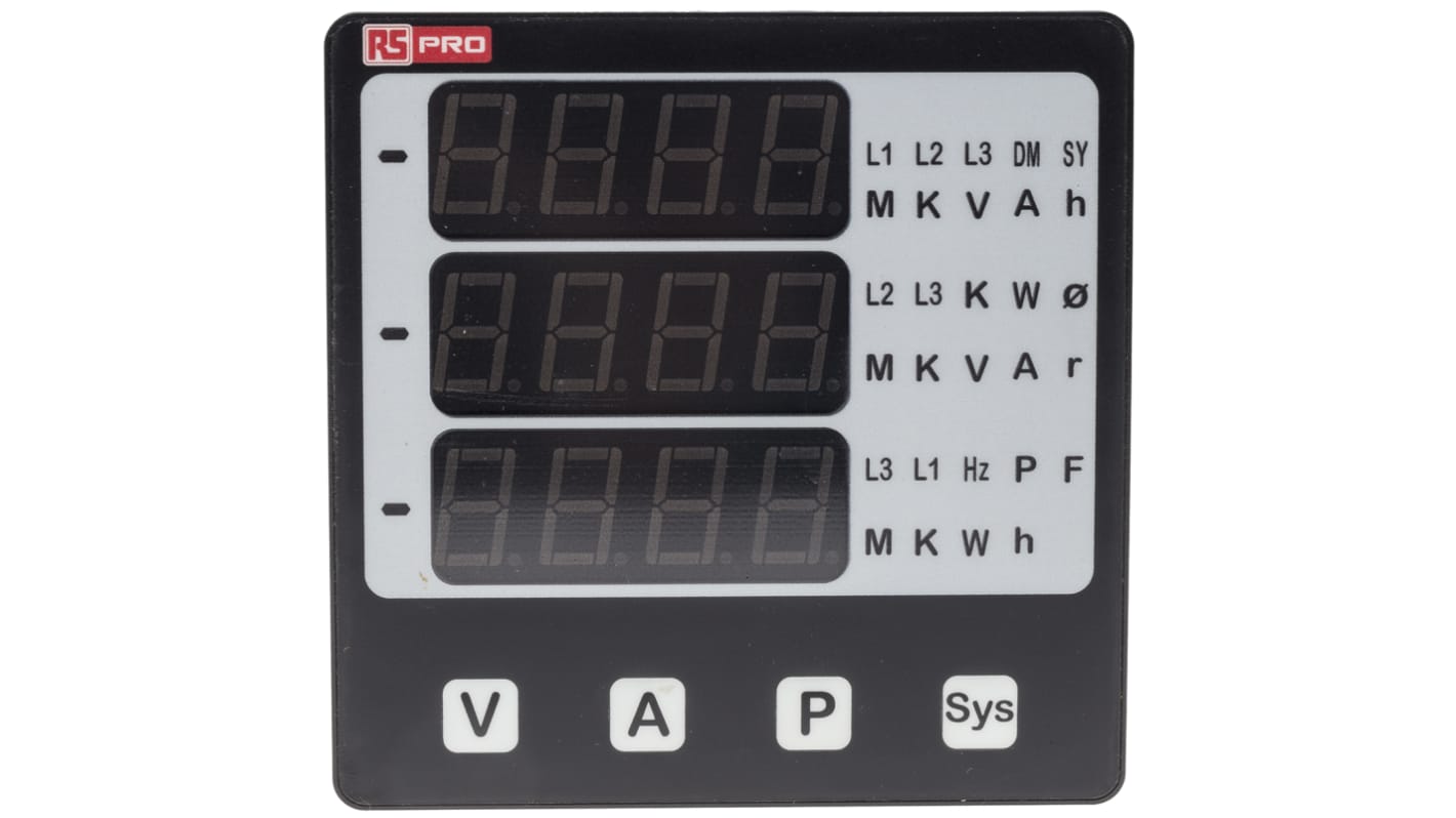 Misuratore digitale multifunzione da pannello RS PRO