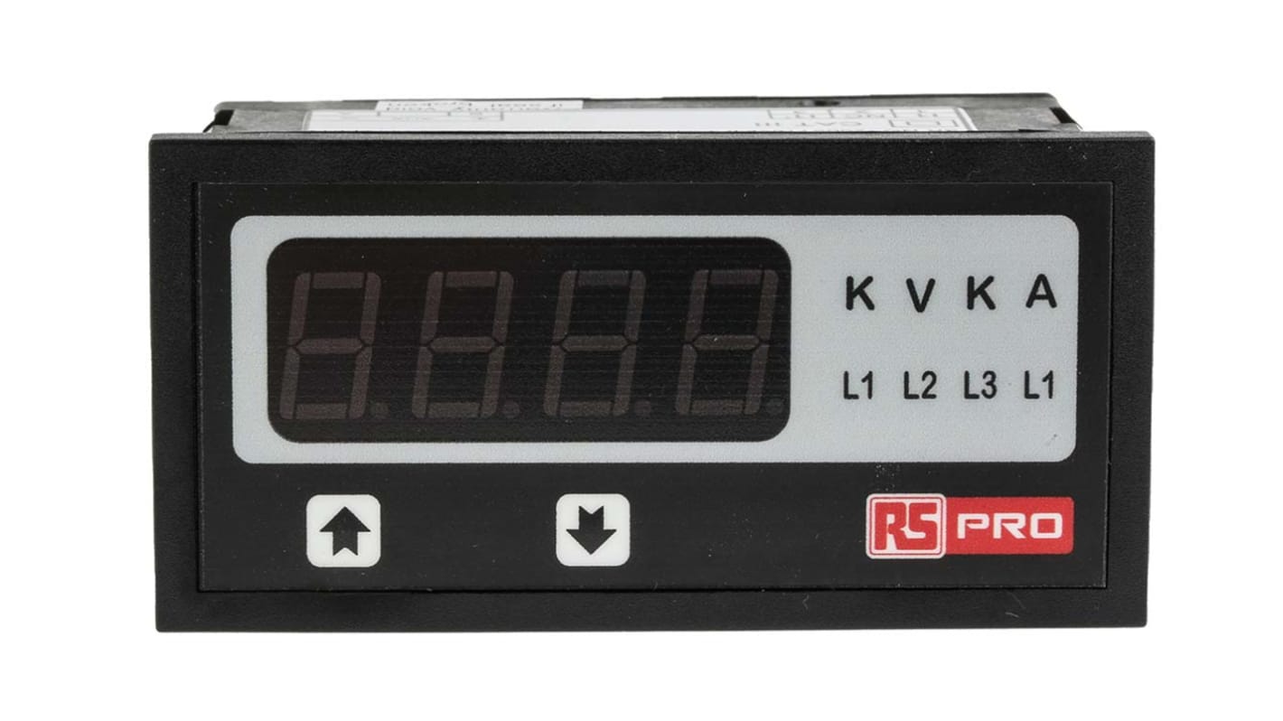 RS PRO Digital Ammeter AC, 43.5mm x 92mm, ±0.5% + 1 Digit