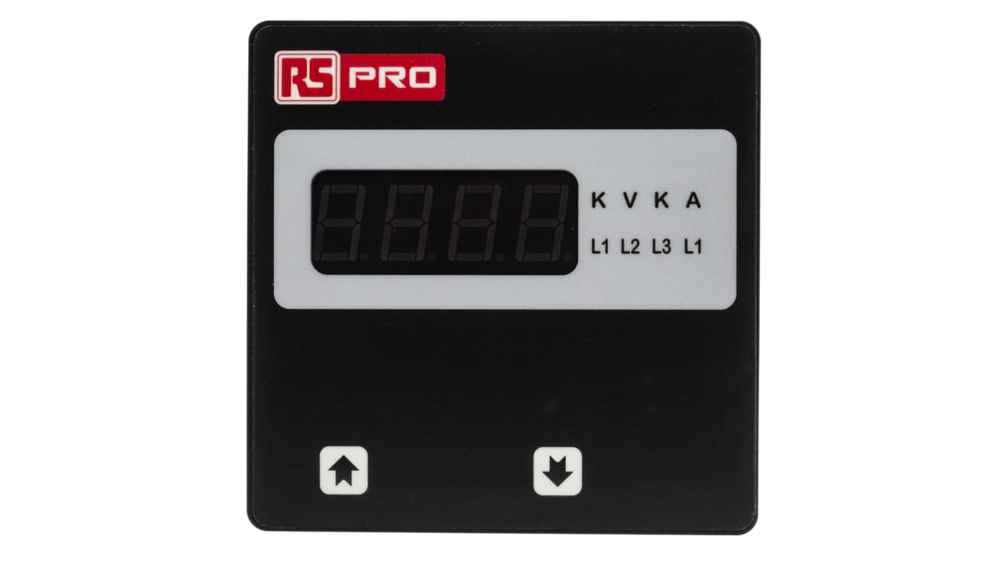 RS PRO Digital Ammeter AC, 92mm x 92mm, ±0.5% + 1 Digit