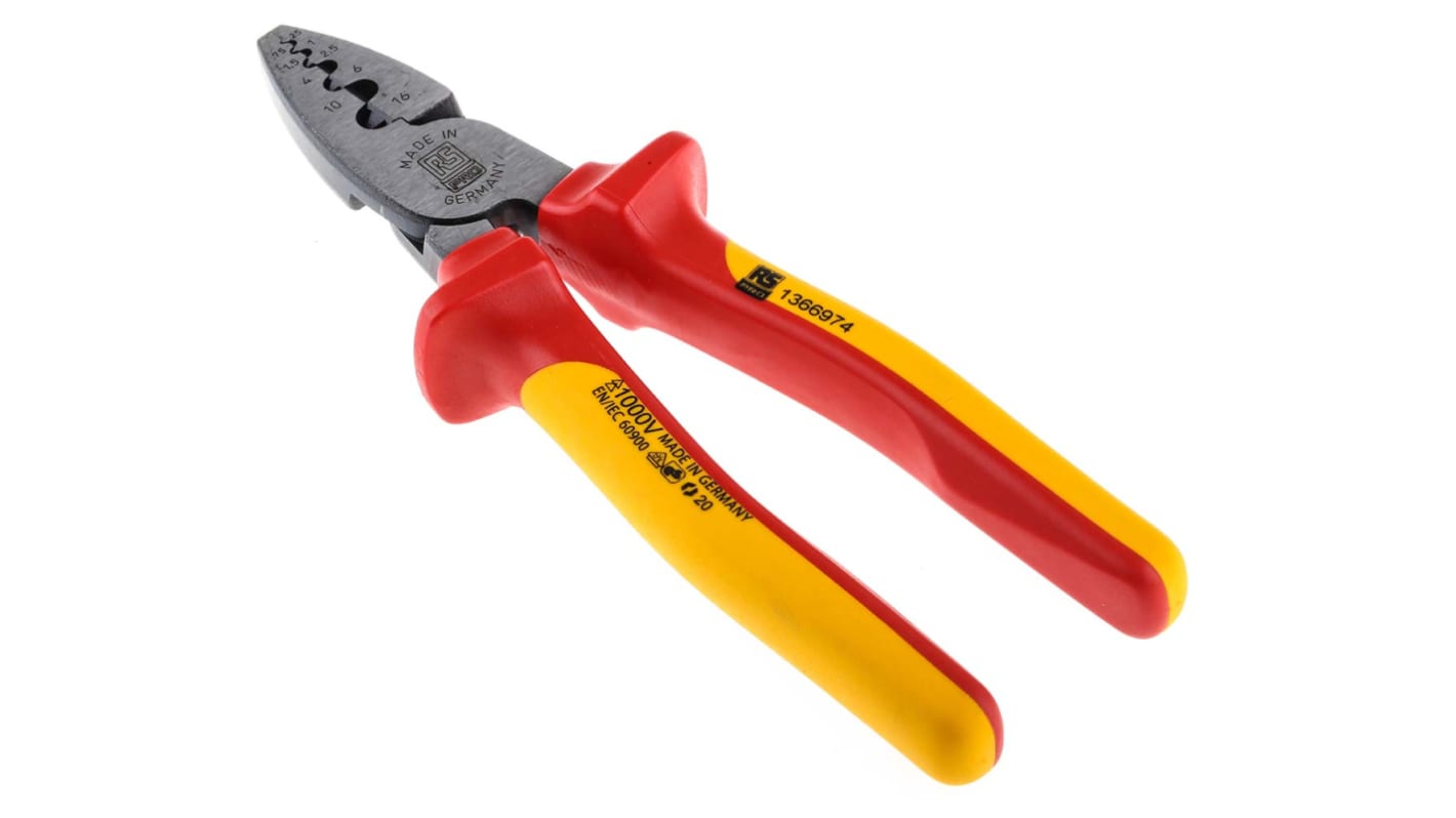 RS PRO Hand Crimp Tool for Wire End Sleeves, 0,25 → 16mm² Wire