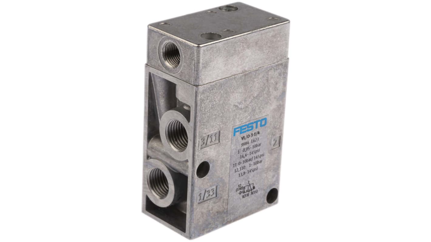 Festo 3/2 Pneumatic Solenoid Valve - Pneumatic G 1/4 Classic Tiger Series, 9984