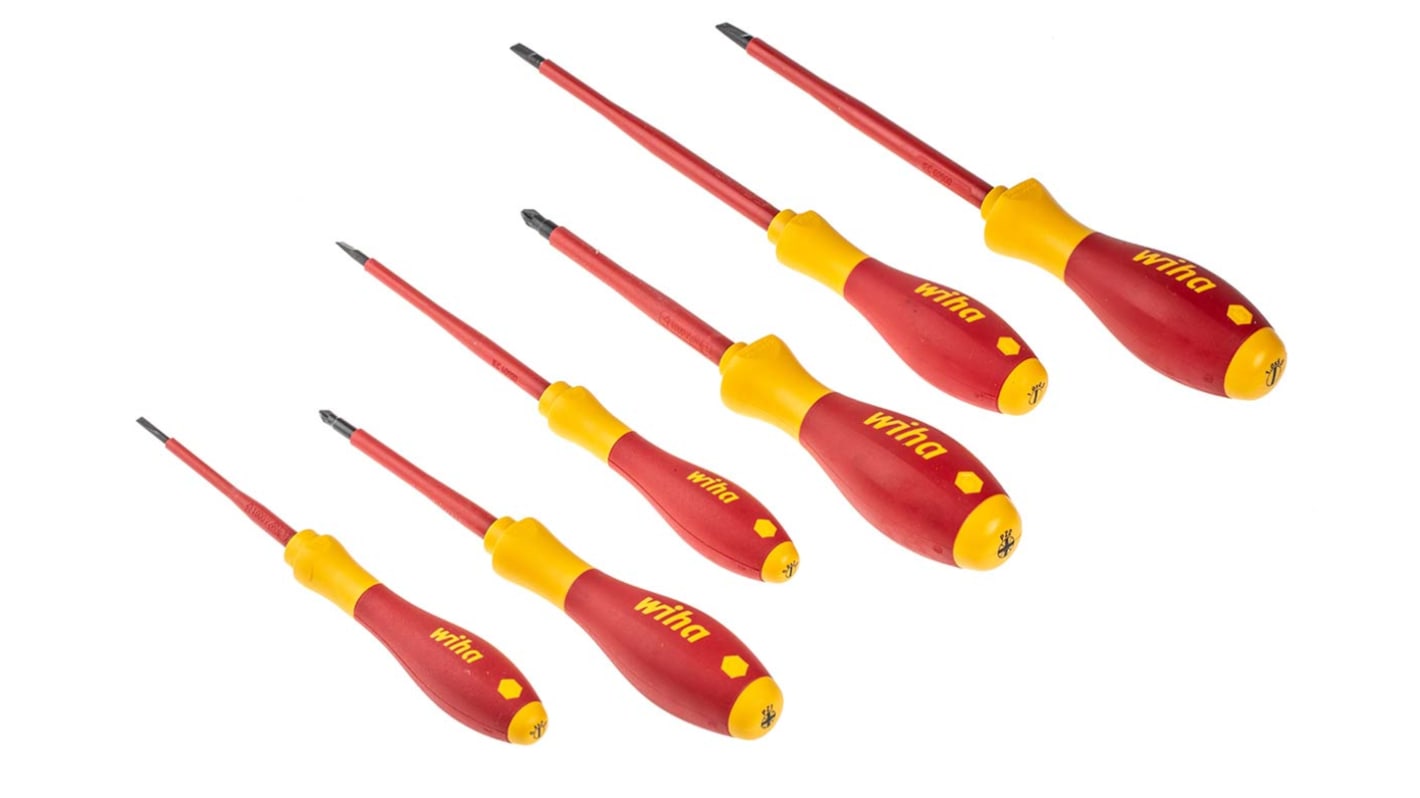 Wiha 320N ZK6 SO Pozidriv; Slotted Insulated Screwdriver Set, 6-Piece