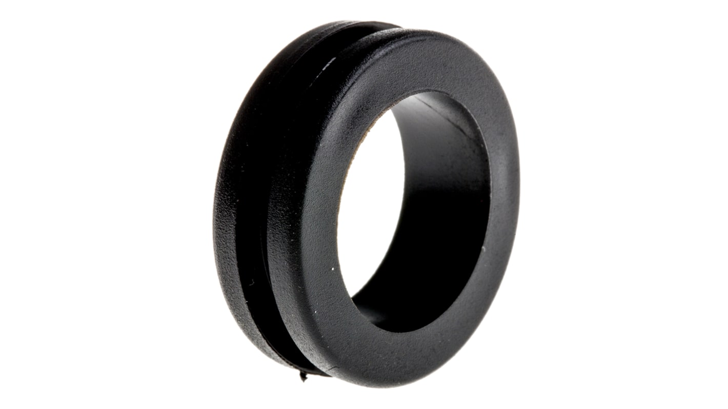 RS PRO Black PVC 22mm Cable Grommet for Maximum of 18mm Cable Dia.