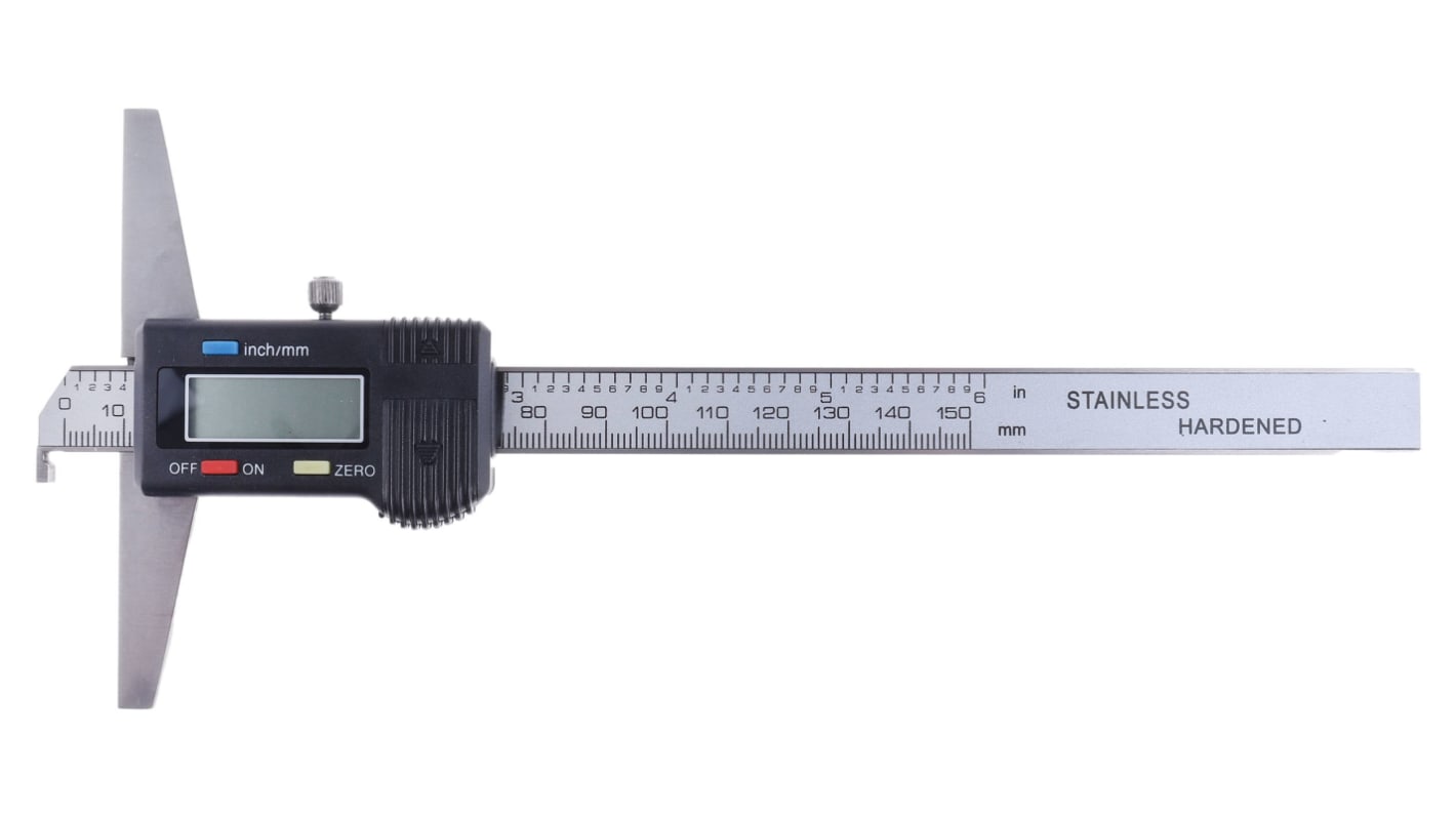 RS PRO 150mm  Imperial & Metric Depth Gauge, Stainless Steel