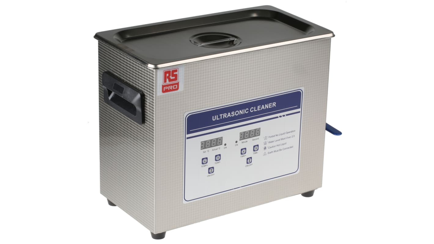 RS PRO Ultrasonic Cleaner, 200W, 6.5L