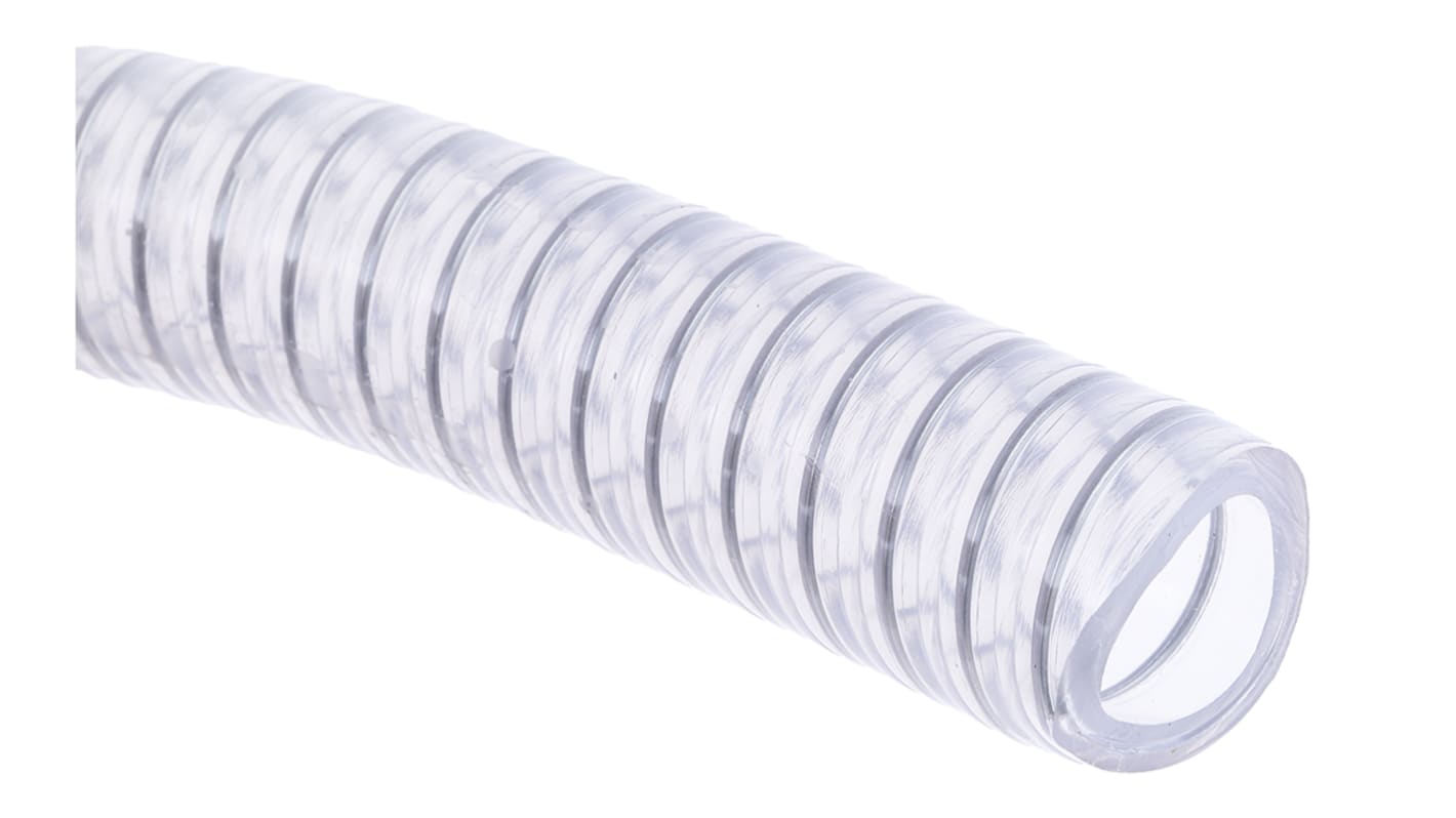 Tubo flexible flexible reforzada RS PRO de PVC Transparente, long. 10m, Ø int. 19mm, para Industrial