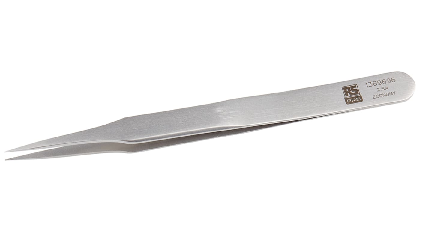 Brucelles RS PRO 2.SA pointe plate en  en inox, L. 120 mm