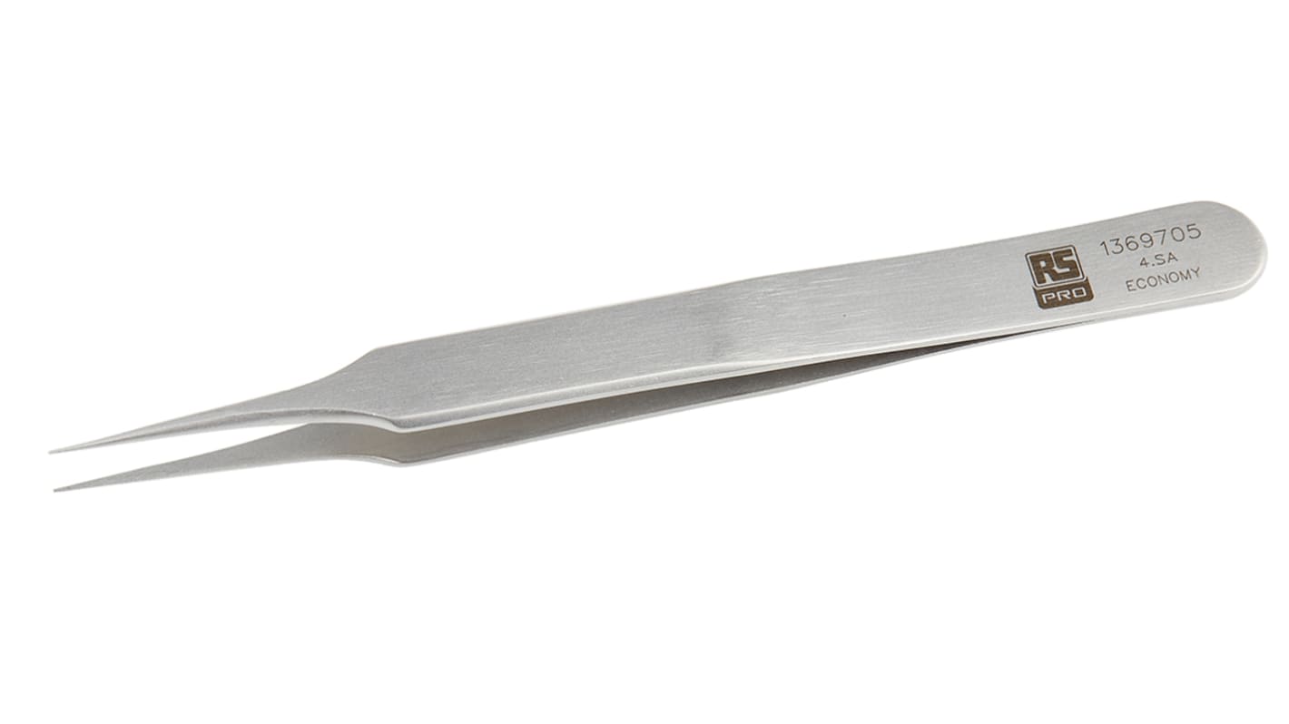 RS PRO 110 mm, Stainless Steel, Tweezers