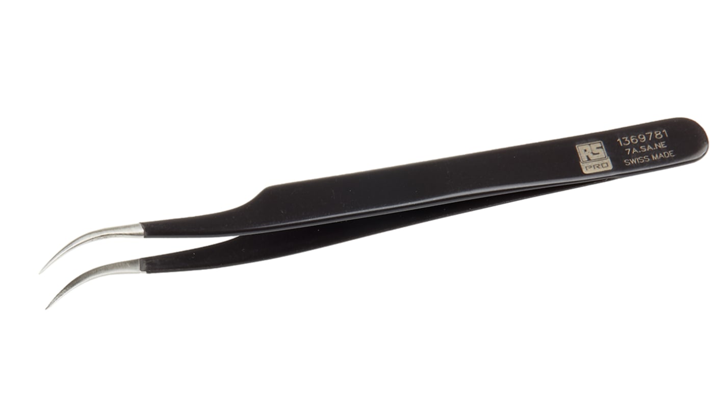 Pęseta dł. całkowita 120 mm RS PRO antymagnetyczna ESD Stal nierdzewna