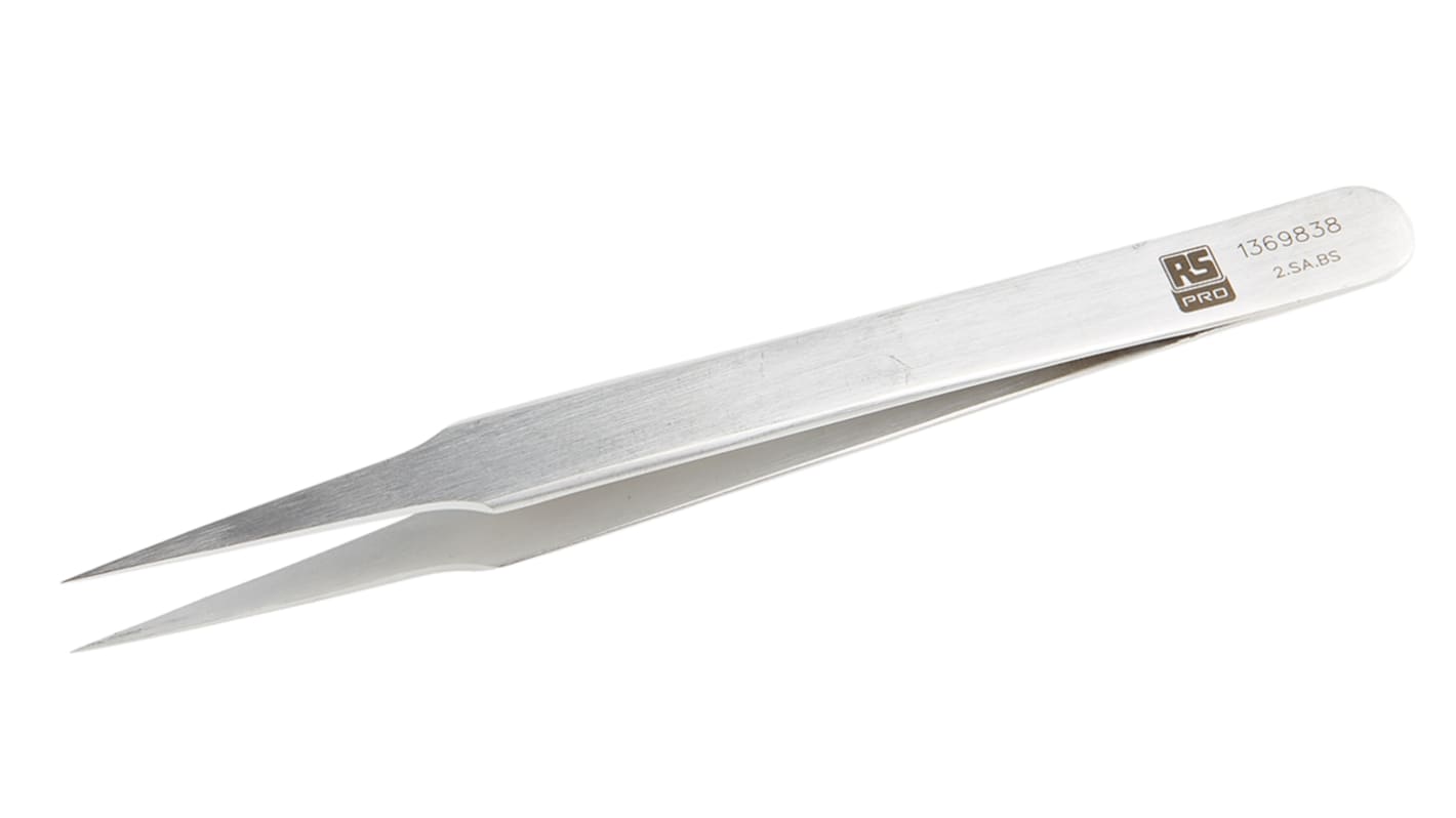 Brucelles RS PRO 2.SA.B pointe plate en  en inox, L. 120 mm