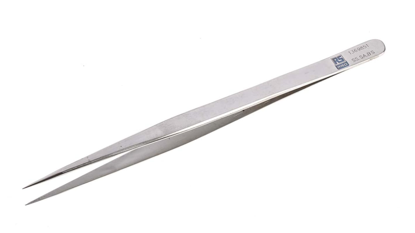 RS PRO, Pincetter, Rustfrit stål, , Umagnetisk SS.SA.B, Længde: 140 mm